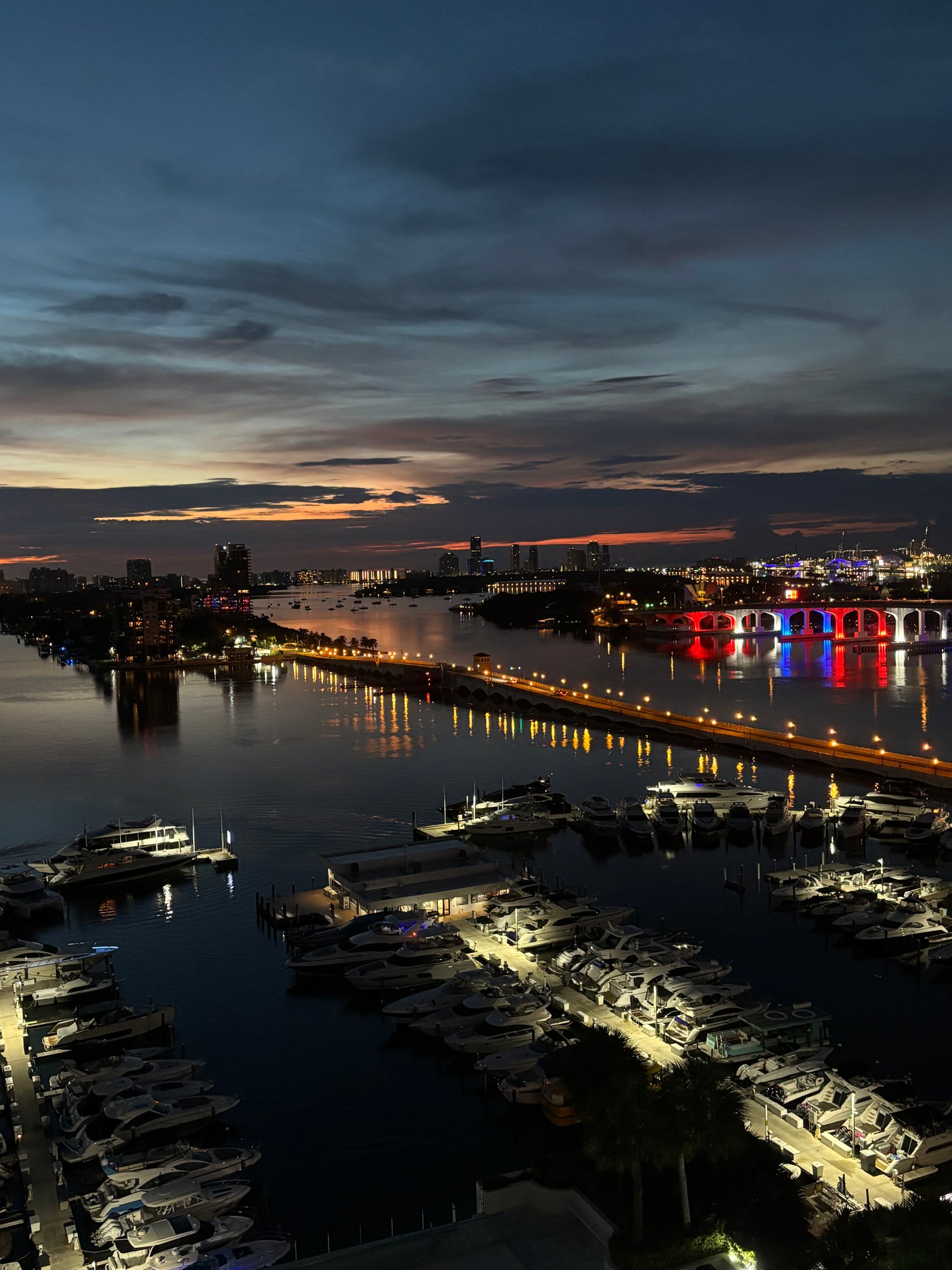 South Florida marina at sunset